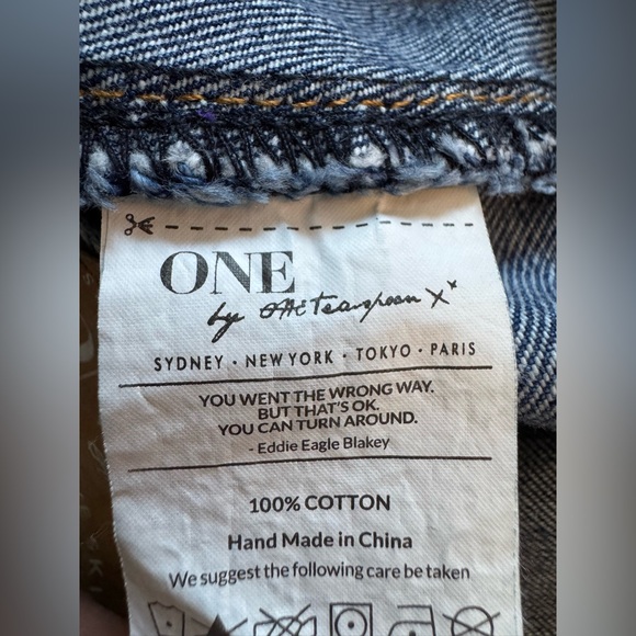 One Teaspoon Blue Distressed Denim Pencil Skirt 24 EUC - Picture 6 of 6